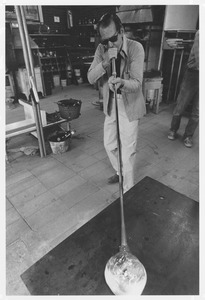 Lyle Perkins at work, glassblowing