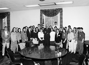Congressman John W. Olver (center) with visitors from Close Up
