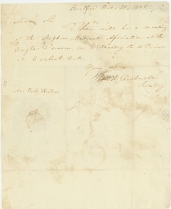 Letter from William H. Rockwell to Erasmus Darwin Hudson