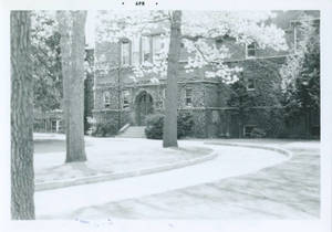 Judd Gymnasia Entrance in Spring, c. 1973