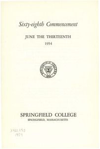 Springfield College Commencement Program (1954)