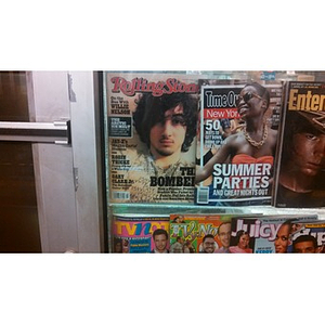Rolling Stone Dzhokhar Tsarnaev issue for sale at Manhattan newsstand