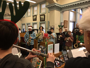 Winthrop Middle School holiday concert at the library