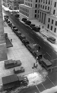 Parked Military Police vehicles on Stuart Street