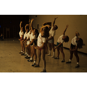 Women stretching in a gym