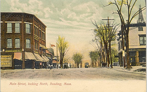 Main Street looking north, Reading, MA