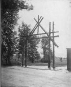 Rustic gate, circa. 1897