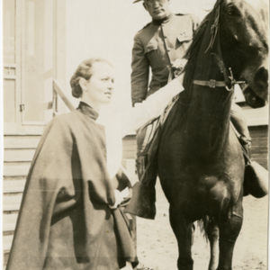 Camp MacArthur - Waco, Texas - World War I - A nurse, an officer and a horse