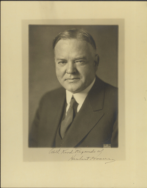 Photograph of President Hoover, about 1930