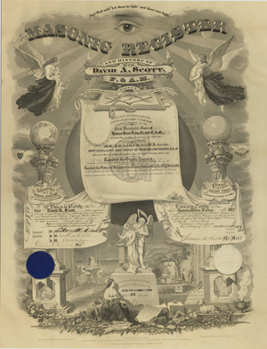 Masonic register for David A. Scott, 1890 August 24