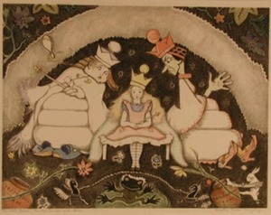 "The White Queen, the Red Queen and Alice" Dorothy Lake Gregory (1893-1975)