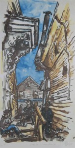 "Side Street, Provincetown, Mass." Chaim Gross (1904-1991)