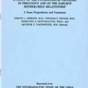 A Study of the psychological processes in pregnancy and of the earliest mother-child relationship