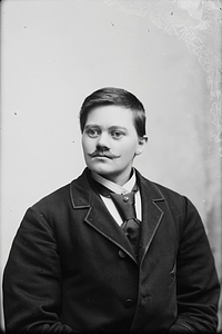 Marie Høeg In a Suit with a Mustache