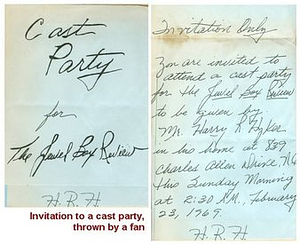 Invitation to Cast Party for The Jewel Box Revue