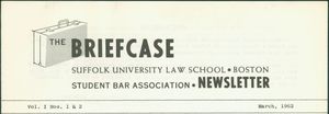 Header portion of The Briefcase, the newsletter of the Suffolk University Law School Student Bar Association