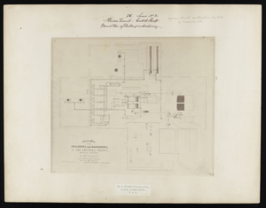 Hoosac Tunnel--central shaft, ground plans of buildings and machinery
