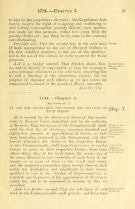 1784 Chap. 0007 An Act For Regulating The Choice And Services Of Petit Jurors.