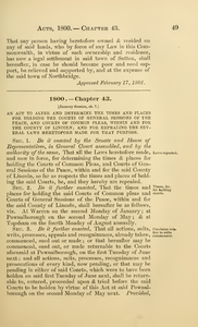 1800 Chap. 0043 An Act To Alter And Determine The Times And Places For Holding The Courts Of General Sessions Of The Peace, And Courts Of Common Pleas, Within And For The County Of Lincoln; And For Repealing The Several Laws Heretofore Made For That Purpose.