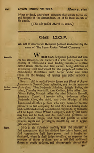 1809 Chap. 0085. An Act To Incorporate Benjamin Johnson And Others By The Name Of The Lynn Union Wharf Company.