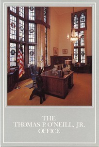 Bapst Library interior: Thomas P. O'Neill, Jr., Office, postcard