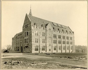 Devlin Hall exterior: just after construction, by Clifton Church