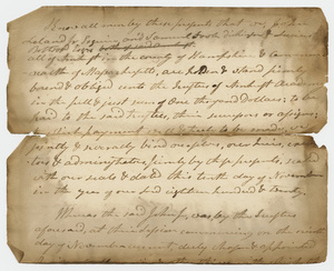 John Leland, Samuel Fowler Dickinson, and Lucius Boltwood bond, 1820 November 10