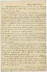 Minutes of an Ecclesiastical Council meeting, 1825 October 25
