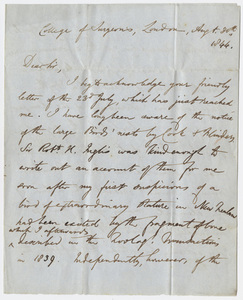 Richard Owen letter to Edward Hitchcock, 1844 August 30