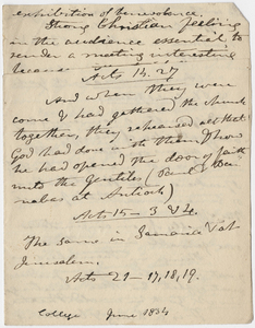 Edward Hitchcock sermon notes, 1834 June