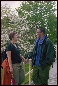 Photographs of students outside the Octagon, 1998 May