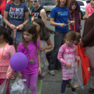 Kids enjoying the Pride parade