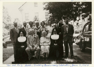 Family celebration of parents' golden wedding anniversary