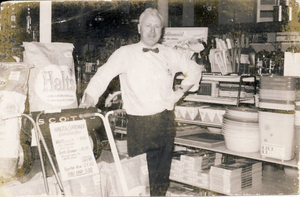 My father in his hardware store