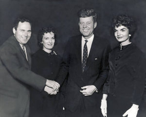 Senator George V. Kenneally Jr., Carole Anne (O'Leary) Kenneally, Congressman J.F.K., and Jaqueline (Bouvier) Kennedy