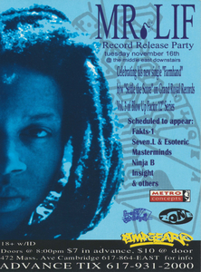 Mr. Lif record release party flyer--two sided