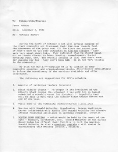 Constituent Services October 1982 Report