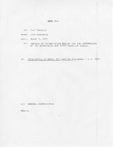 Memo #68, Numbers of Co-Sponsored Bills: for the information of the Washington and Fifth District Staffs