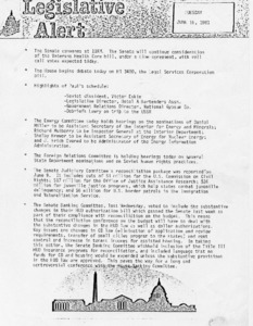Legislative Alert: Tuesday, June 16, 1981
