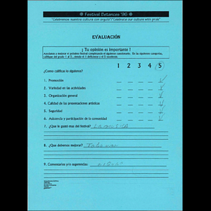 Festival Betances 1996 evaluations.