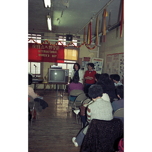 Seated guests at an International Women's Day event