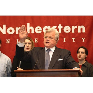 Senator Kennedy speaks at press conference on student financial aid cuts