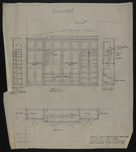 1/2 Inch Scale Detail of Wardrobe in Second Story Hall, House of J.S. Ames Esq., Boston., undated