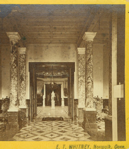 Stereograph of the LeGrand Lockwood House, entrance, Norwalk, Conn., 1868-1870