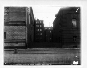 Wall between Public Library and Boston University, Boylston Street, Boston, Mass., January 11, 1912