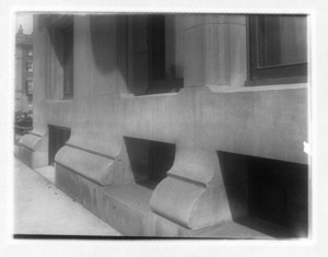 View down the side of a building showing three first floor windows, probably Hotel Somerset