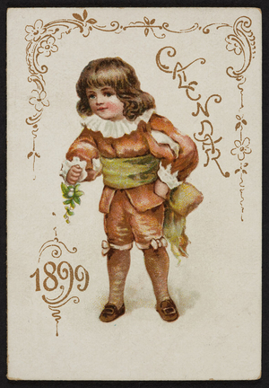 Trade card for A.A. Coburn, dry goods and small wares, 222 Main Street, Milford, Mass., 1899