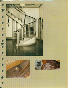 Tucker Family photograph album, staircase, page fifteen, Wiscasset, Maine, undated