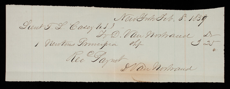 D. Van Norwood to Thomas Lincoln Casey, February 8, 1859
