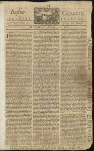 The Boston-Gazette, and Country Journal, 1 December 1766